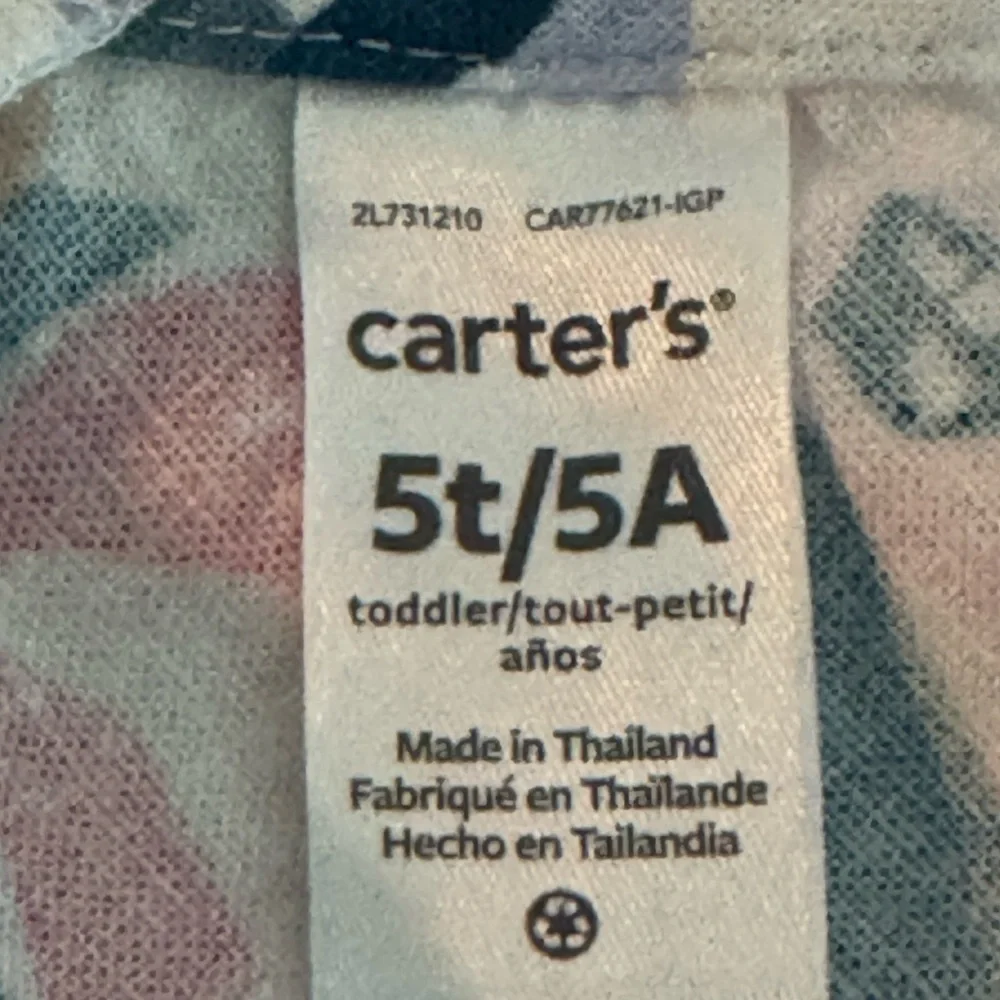 Carter's Toddler Girls Floral Linen Dress Keyhole Button Back Size 5T
